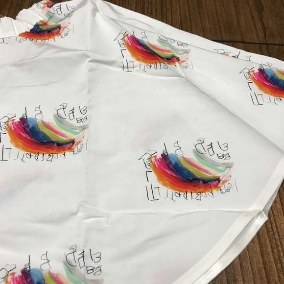 Hilda Skirt Girl 2Y White Pull On Henri Harper Poem Rainbow Modern Preppy Boho - Picture 8 of 11